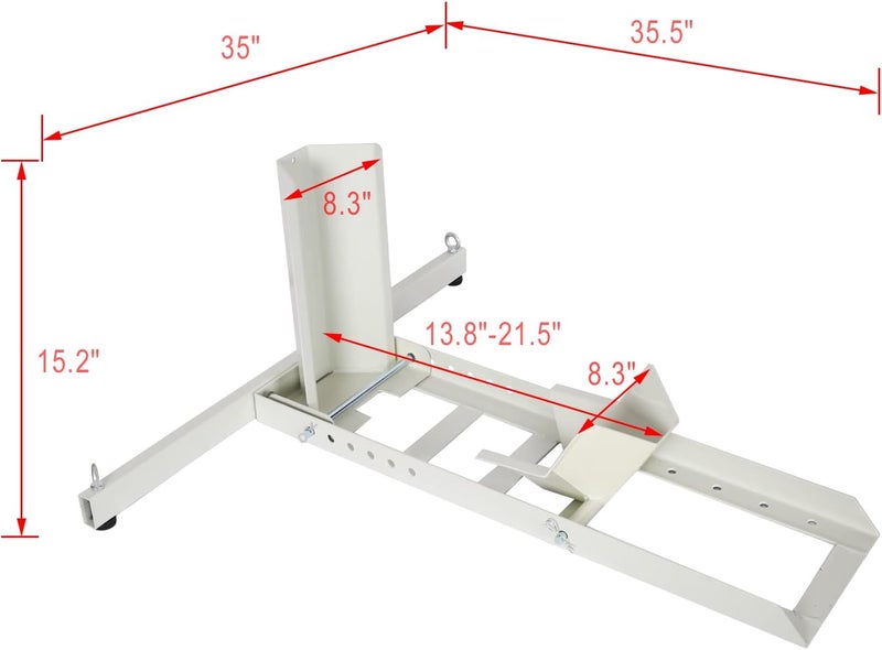 Donext Motorcycle Wheel Chock, 1800lbs Heavy-Duty Steel Stand for 15"-22" Wheels, White Trailer Motorcycle Stand with Adjustable Holes, High-Grade Steel Trailer Stand - Image 3